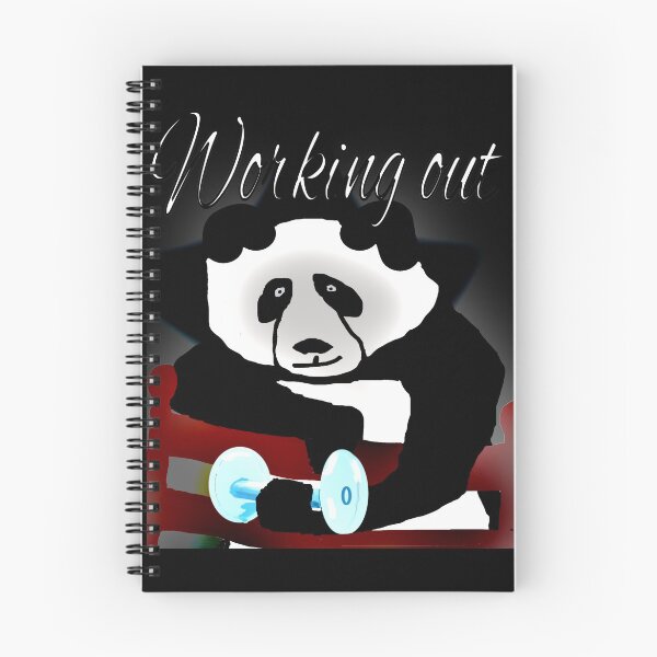Item preview, Panda working out lifting weights designed and sold by CottagePop.