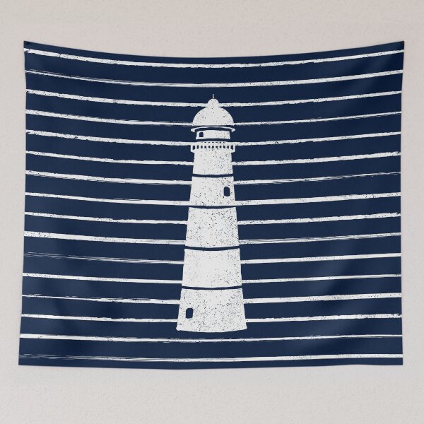 Item preview, Distressed Sailor Stripes Lighthouse designed and sold by D-Spot Shop.