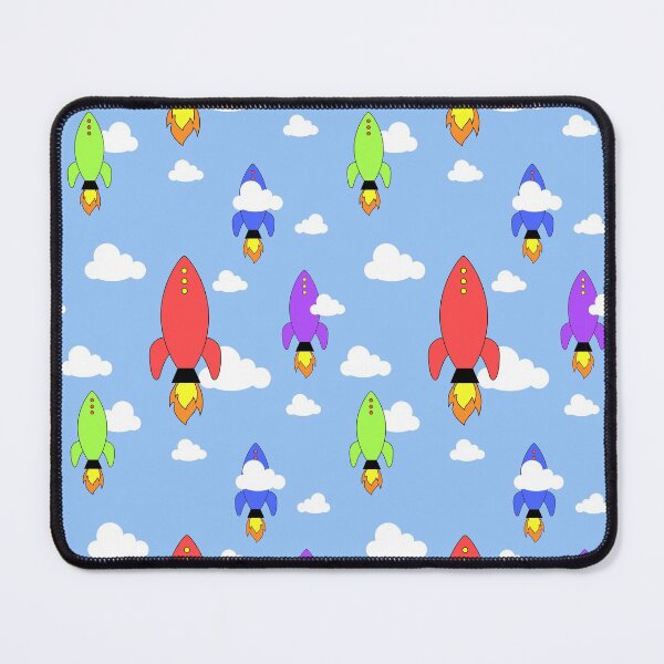 Item preview, Cartoon rockets and clouds pattern designed and sold by mrhighsky.