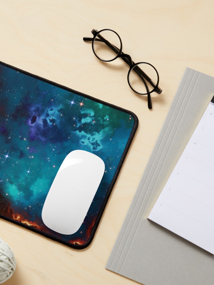 Alternate view of Fantasy nebula cosmos sky in space with stars (Blue/Cyan/Green/Yellow/Orange/Red) Mouse Pad