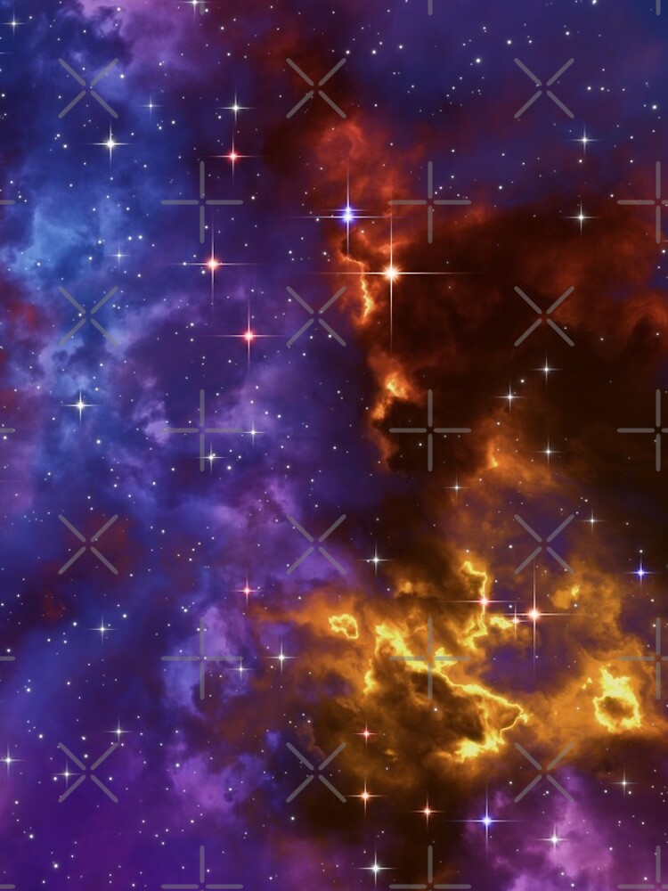 Fantasy nebula cosmos sky in space with stars (Blue/Purple/Red/Yellow) by GaiaDC