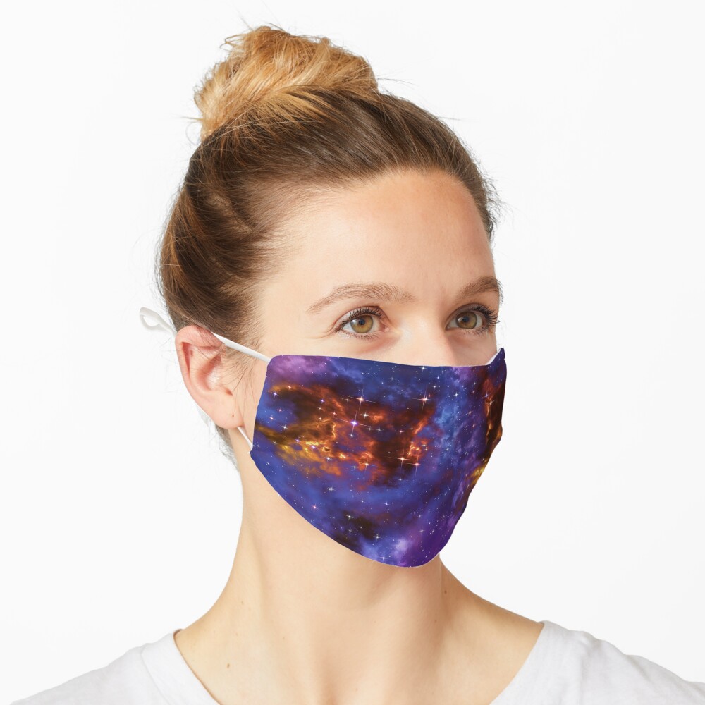 Fantasy nebula cosmos sky in space with stars (Blue/Purple/Red/Yellow) Mask
