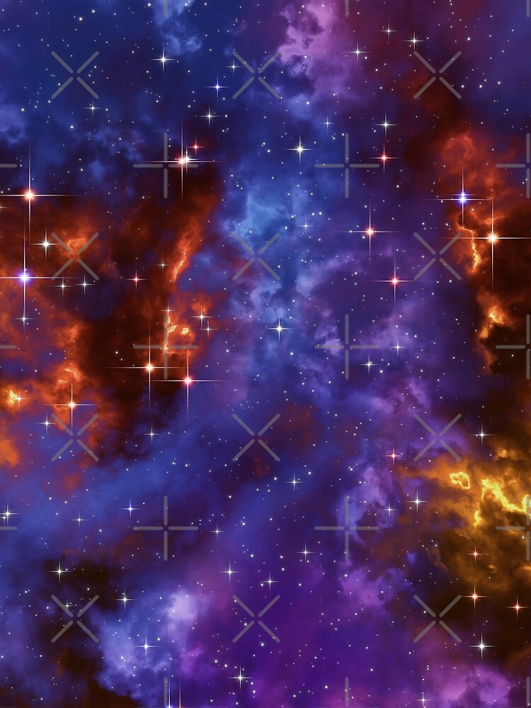 Fantasy nebula cosmos sky in space with stars (Blue/Purple/Red/Yellow) by GaiaDC