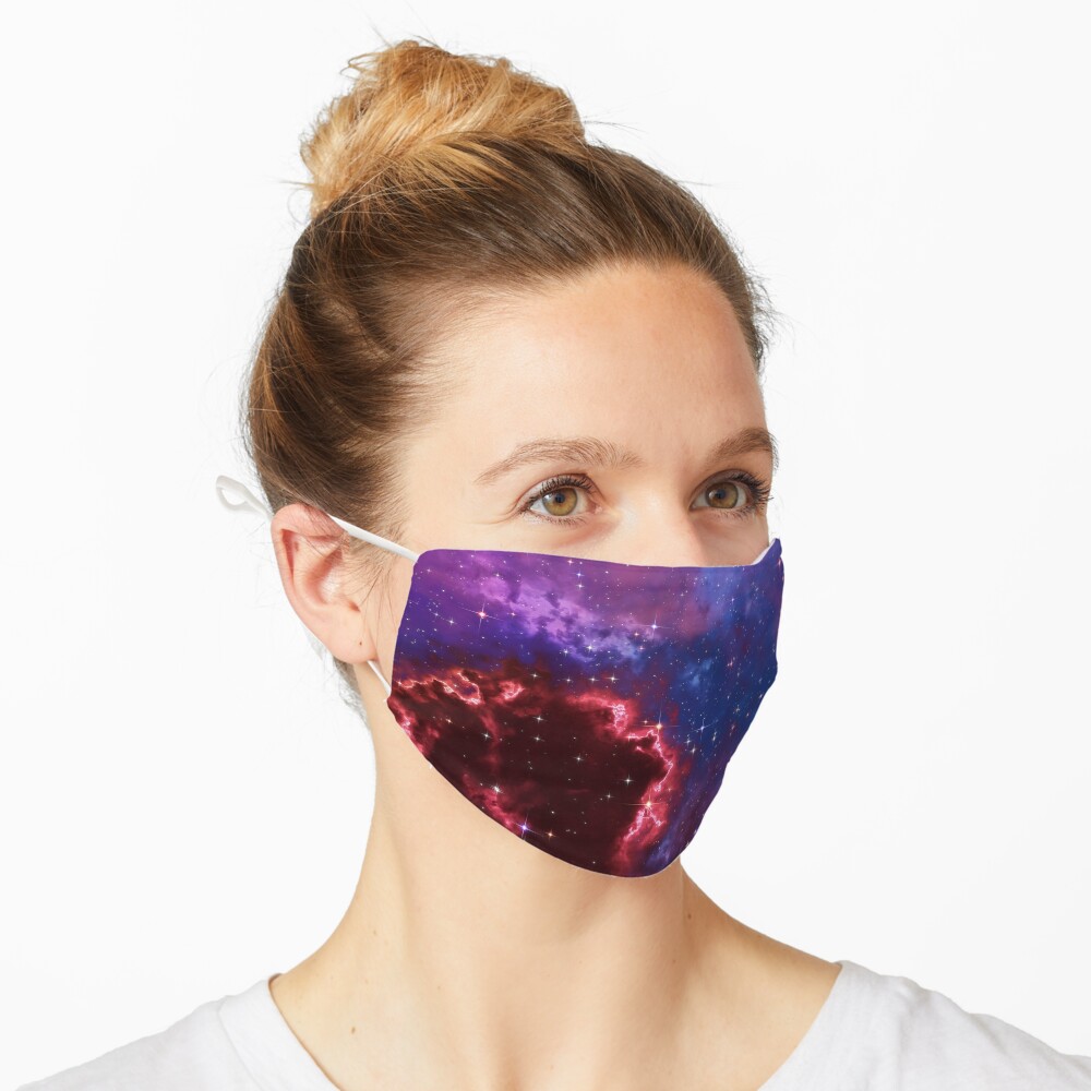 Fantasy nebula cosmos sky in space with stars (Blue/Purple/Red/Yellow/Pink) Mask