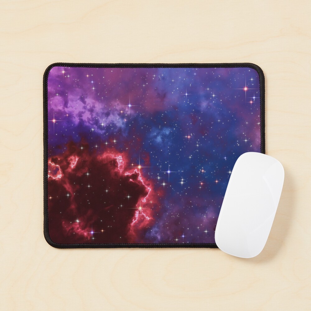 Fantasy nebula cosmos sky in space with stars (Blue/Purple/Red/Yellow/Pink) Mouse Pad