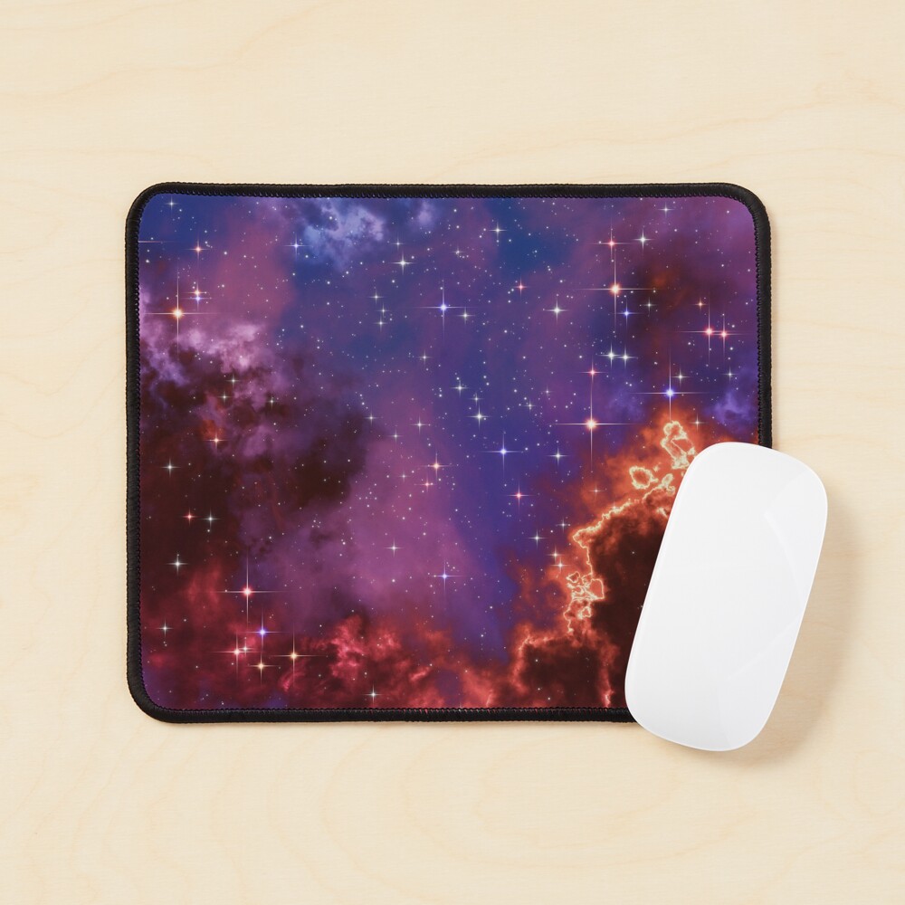 Fantasy nebula cosmos sky in space with stars (Blue/Purple/Red/Yellow/Pink) Mouse Pad