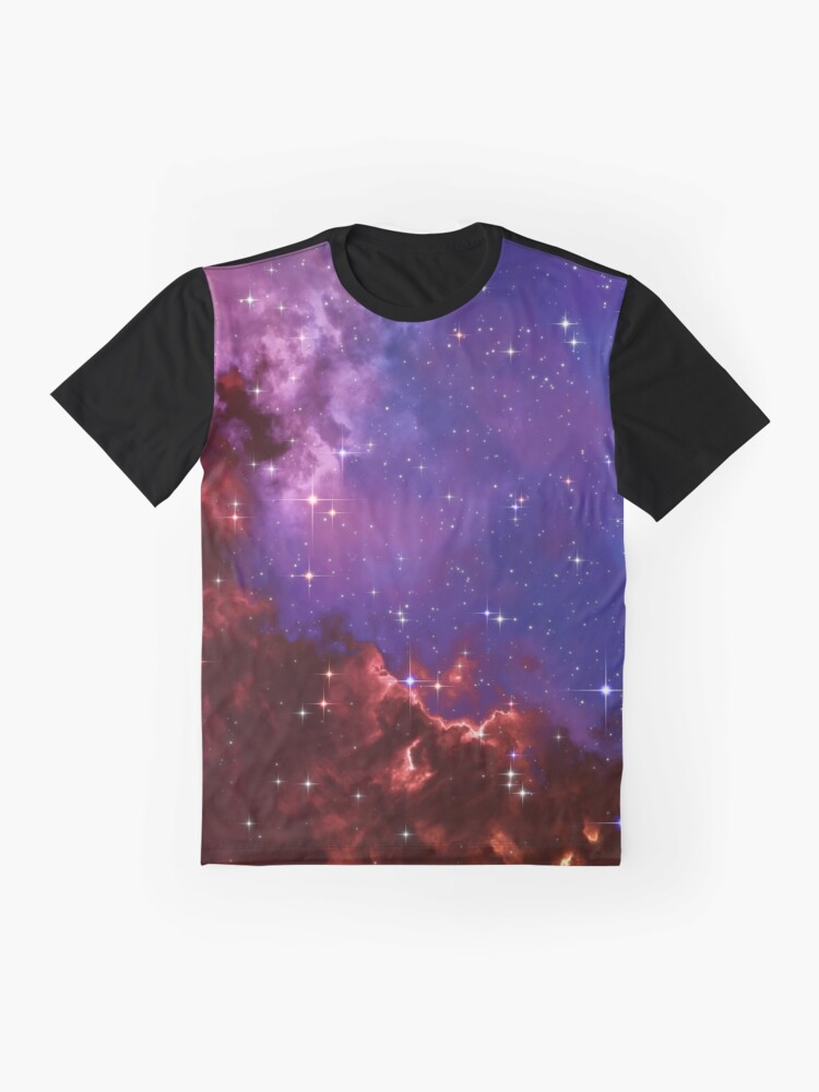 Alternate view of Fantasy nebula cosmos sky in space with stars (Blue/Purple/Red/Yellow/Pink) Graphic T-Shirt