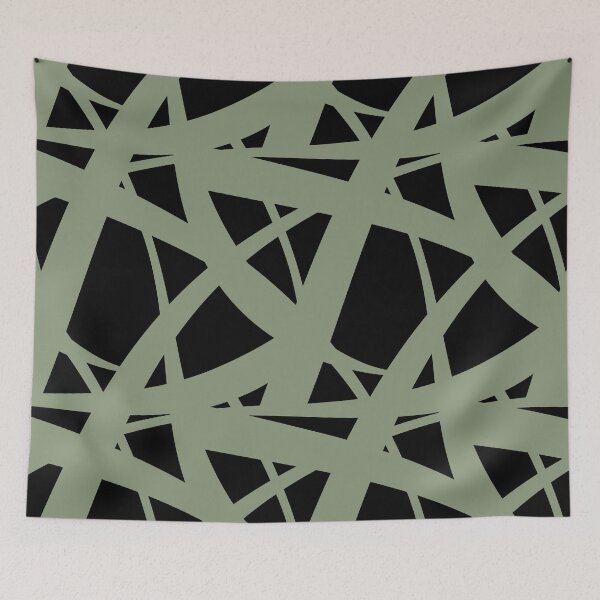 Item preview, Green and Black Abstract Mosaic Pattern 3 Coordinates w/ 2022 Color Trends Behr Laurel Tree S390-5 - Hue - Colour - Shade designed and sold by ColorOfTheYears.