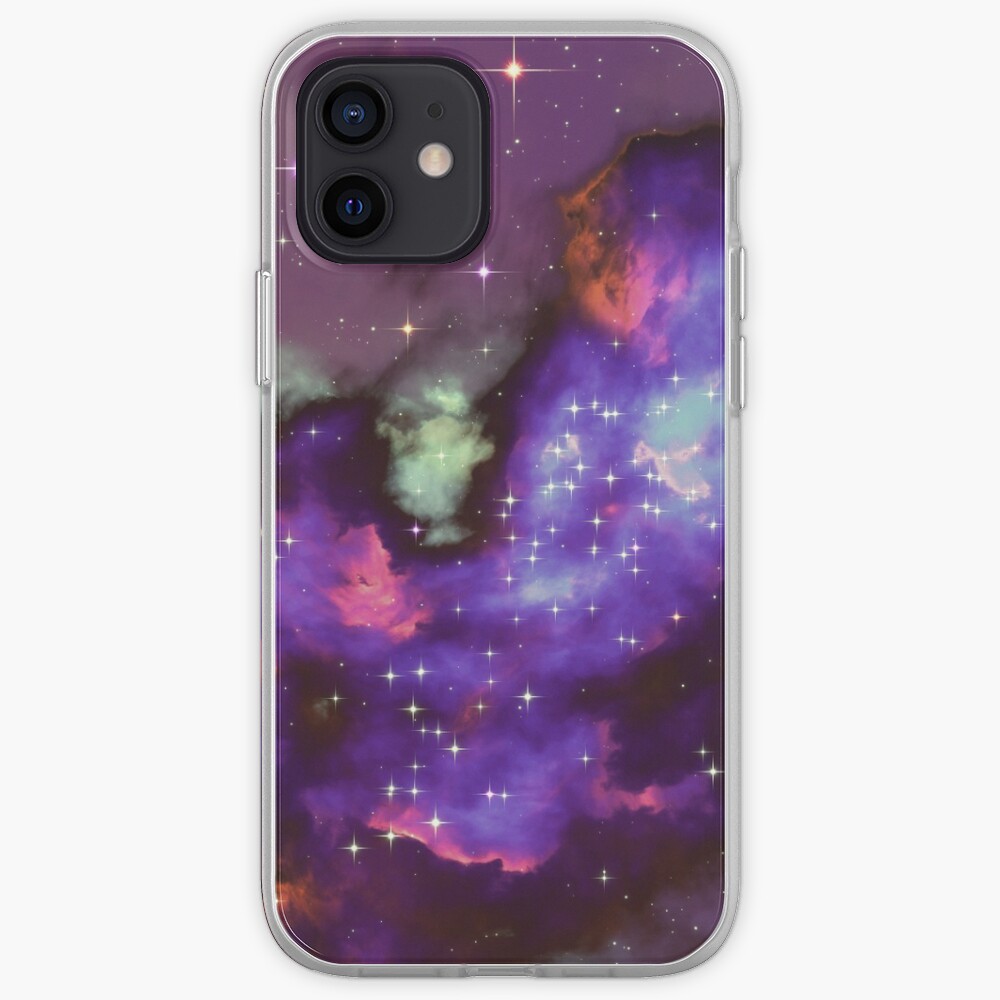 Fantasy nebula cosmos sky in space with stars (Purple/Cyan/Blue/Pink/Magenta) iPhone Case