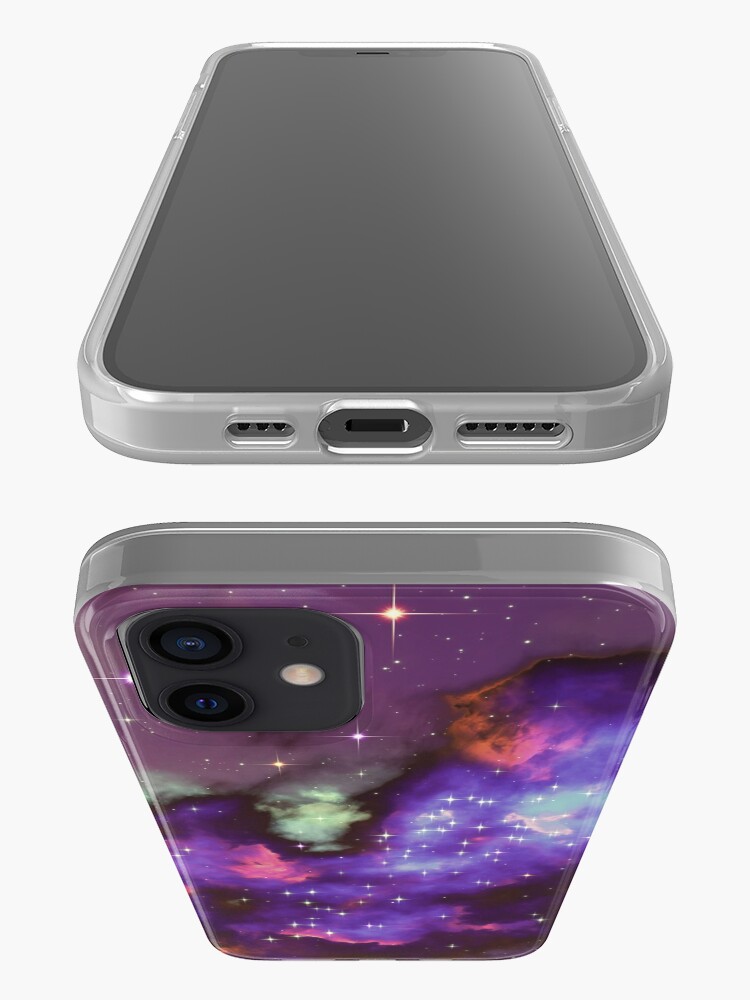 Alternate view of Fantasy nebula cosmos sky in space with stars (Purple/Cyan/Blue/Pink/Magenta) iPhone Case