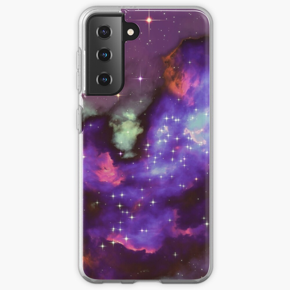 Fantasy nebula cosmos sky in space with stars (Purple/Cyan/Blue/Pink/Magenta) Samsung Galaxy Phone Case