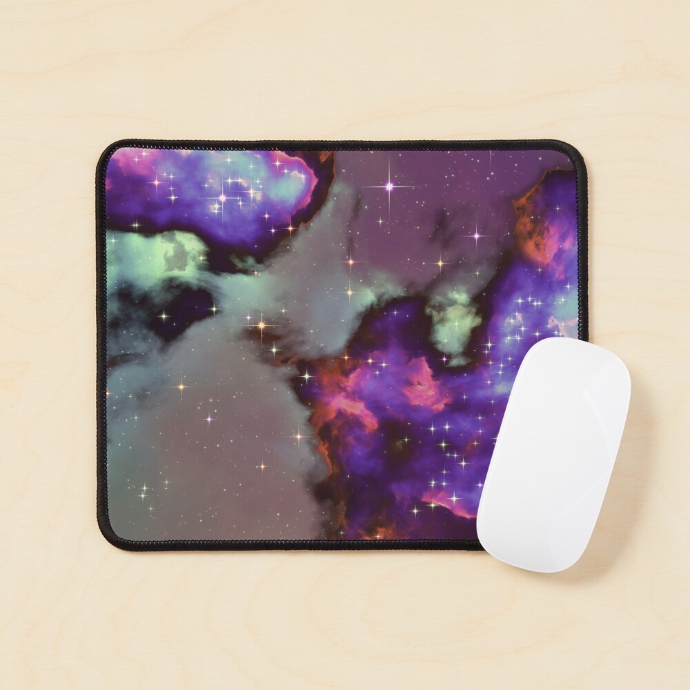 Fantasy nebula cosmos sky in space with stars (Purple/Cyan/Blue/Pink/Magenta) Mouse Pad