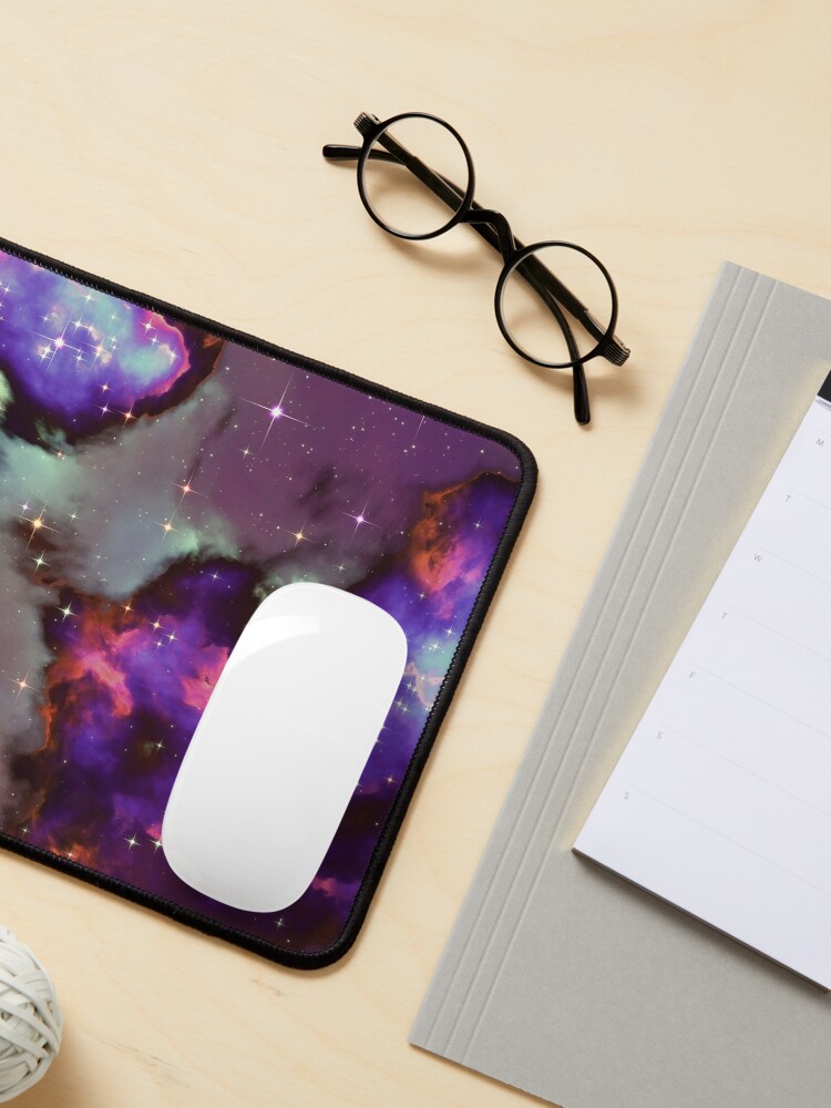 Alternate view of Fantasy nebula cosmos sky in space with stars (Purple/Cyan/Blue/Pink/Magenta) Mouse Pad