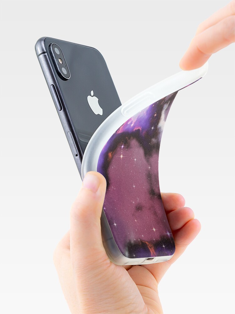 Alternate view of Fantasy nebula cosmos sky in space with stars (Purple/Blue/Magenta) iPhone Case