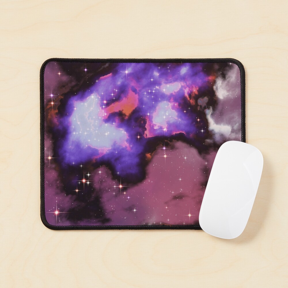 Fantasy nebula cosmos sky in space with stars (Purple/Blue/Magenta) Mouse Pad