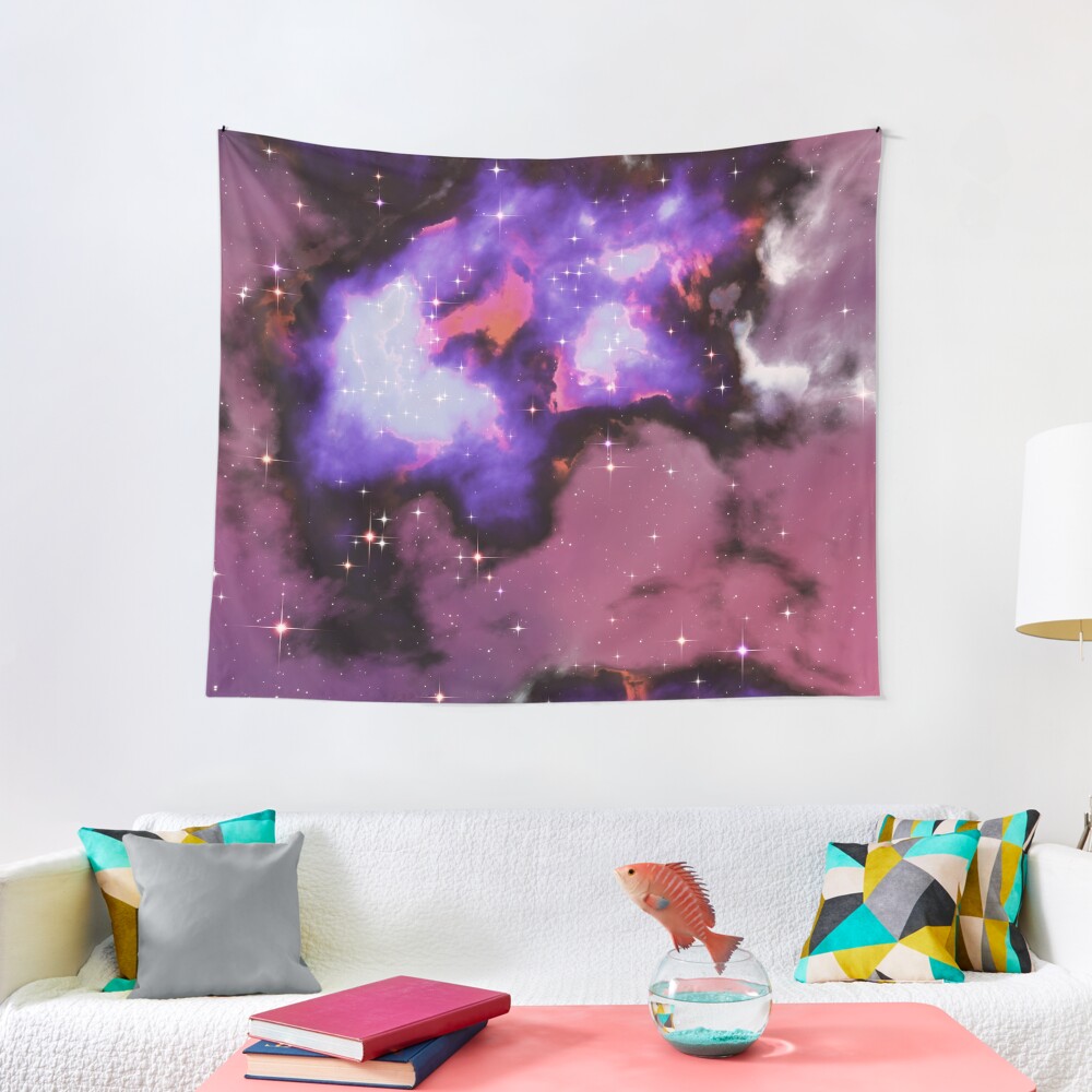 Fantasy nebula cosmos sky in space with stars (Purple/Blue/Magenta) Tapestry