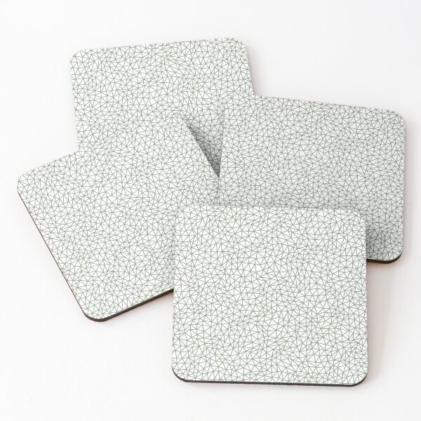 Item preview, Green and White Triangle Shape Pattern Coordinates w/ 2022 Color Trends Behr Laurel Tree S390-5 - Hue - Colour - Shade designed and sold by ColorOfTheYears.