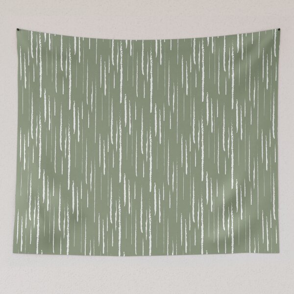 Item preview, Green and White Grunge Vertical Stripe Pattern Coordinates w/ 2022 Color Trends Behr Laurel Tree S390-5 - Hue - Colour - Shade designed and sold by ColorOfTheYears.