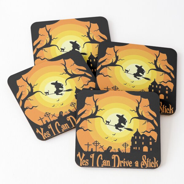Item preview, Why Yes Actually I Can Drive a Stick Halloween Witch & Cat designed and sold by ACHRAF877.