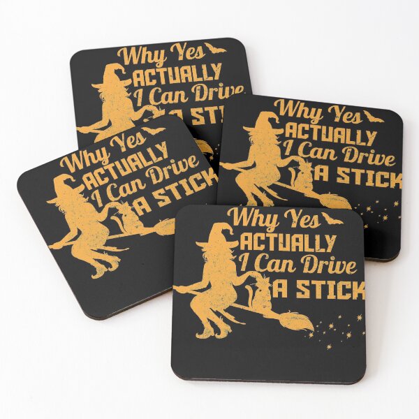 Item preview, Why Yes Actually I Can Drive a Stick Halloween Witch & Cat designed and sold by ACHRAF877.