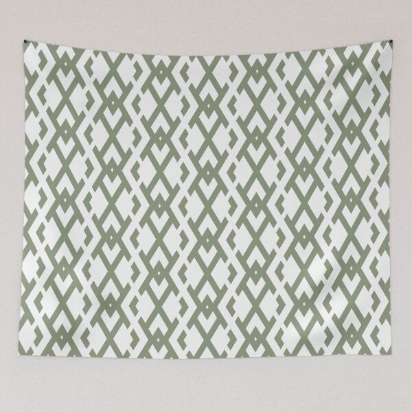 Item preview, Green and White Diamond Vertical Zig Zag Pattern Coordinates w/ 2022 Color Trends Behr Laurel Tree S390-5 - Hue - Colour - Shade designed and sold by ColorOfTheYears.