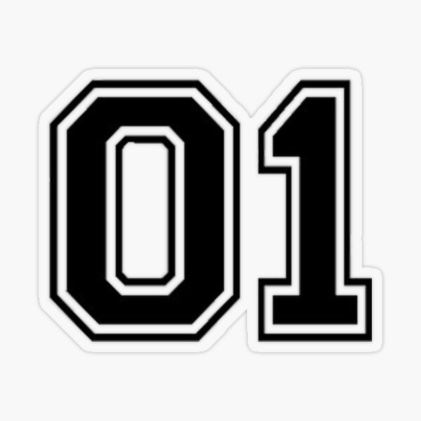 number 01 Sticker for Sale by byseno | Redbubble