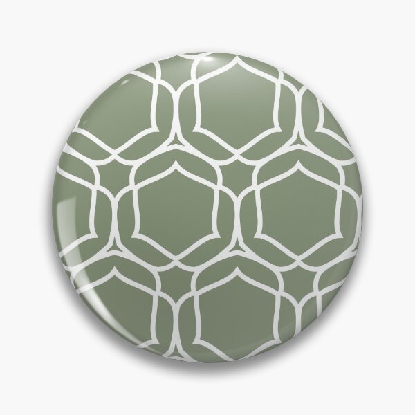 Item preview, Green and White Overlapping Shape Tile Pattern 2 Coordinates w/ 2022 Color Trends Behr Laurel Tree S390-5 - Hue - Colour - Shade designed and sold by ColorOfTheYears.