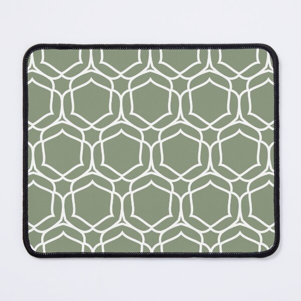 Item preview, Green and White Overlapping Shape Tile Pattern 2 Coordinates w/ 2022 Color Trends Behr Laurel Tree S390-5 - Hue - Colour - Shade designed and sold by ColorOfTheYears.