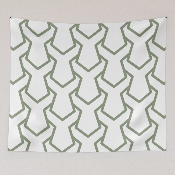 Item preview, Green and White Tessellation Line Pattern 11 Coordinates w/ 2022 Color Trends Behr Laurel Tree S390-5 - Hue - Colour - Shade designed and sold by ColorOfTheYears.
