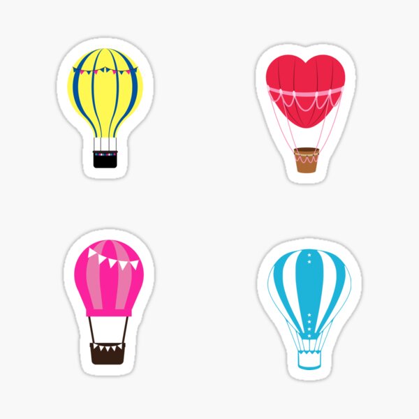 Item preview, Colorful Hot Air Balloons Sticker Pack  designed and sold by S Cube Design.
