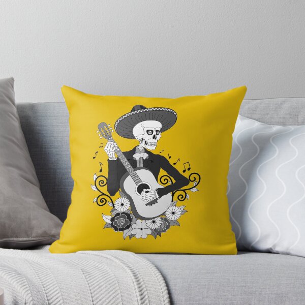 Item preview, Skeleton Guitarist in Grey on Mustard designed and sold by Joelski.