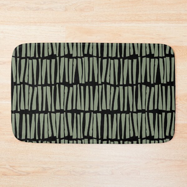 Item preview, Green and Black Vertical Dash Stripe Line Pattern Coordinates w/ 2022 Color Trends Behr Laurel Tree S390-5 - Hue - Colour - Shade designed and sold by ColorOfTheYears.