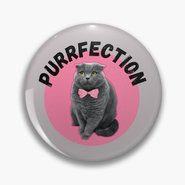 Item preview, Purrfection Gray Cat on Pink designed and sold by FluffySoap.