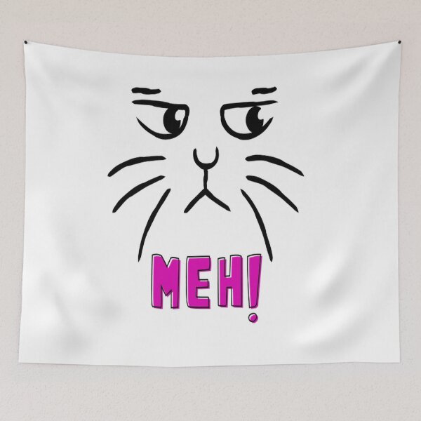 Item preview, funny meh cat for cat lovers designed and sold by Webdesign-art.