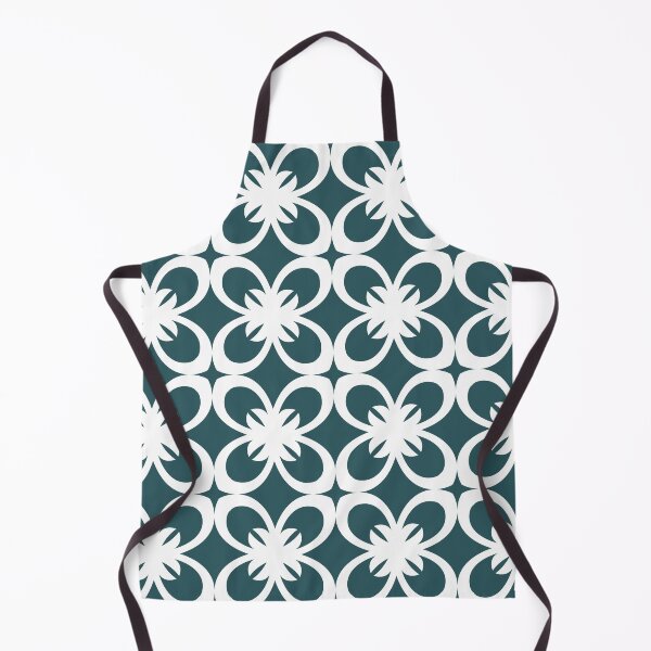 Artikelvorschau, Dark Aqua und White Minimal Floral Flower Pattern Koordinaten mit 2022 Farbtrends Behr Ocean Abyss MQ6-01 - Hue - Color - Shade entworfen und verkauft von ColorOfTheYears.