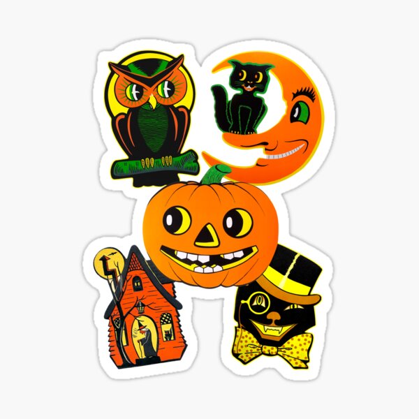Vintage Halloween Decorations Sticker