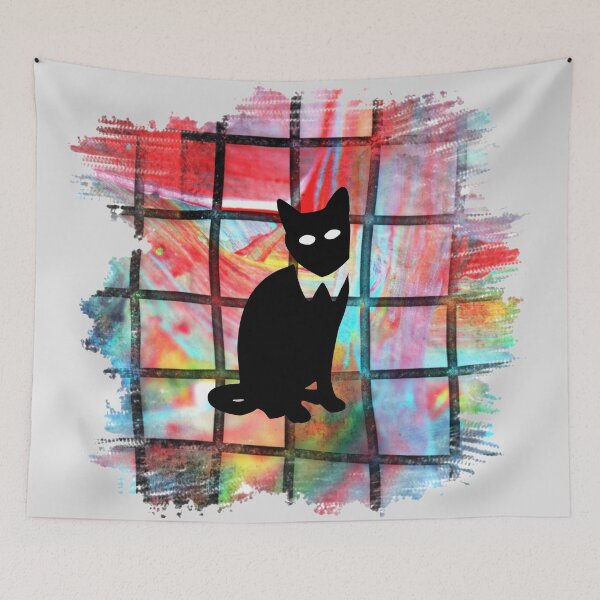 Item preview, Kawaii Adorable Cat with Abstract Pattern, Popoki 712 designed and sold by VinBasis.
