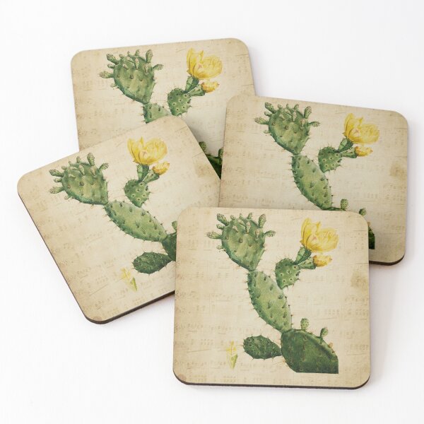 Item preview, Opuntia Prickly Pear Cactus Vintage Style Botanical Print designed and sold by Michelle Tabor.