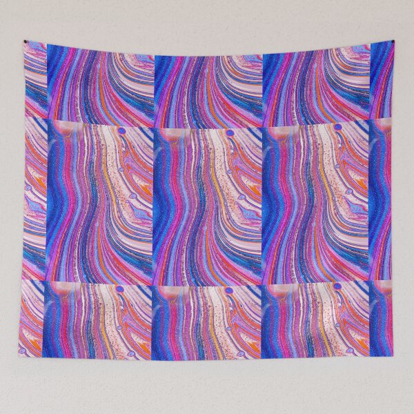 Item preview, Colorful Pink & Blue Liquid Marble, Vibrant Painting designed and sold by newburyboutique.
