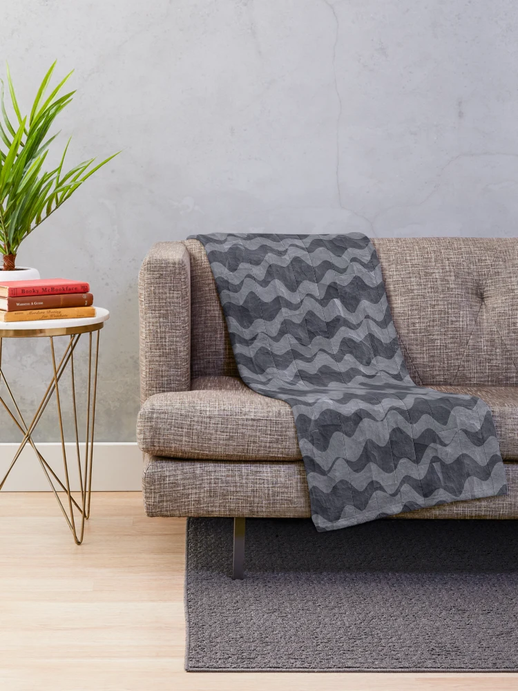 Thumbnail 2 of 6, Throw Blanket, Wavy Slate Pattern designed and sold by LRGraphics.