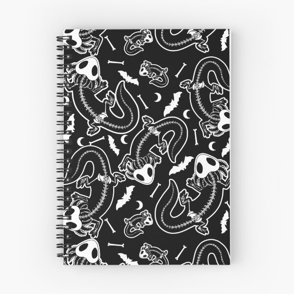 Item preview, Halloween axolotl skeleton pattern black and white designed and sold by Ryuvhiel.