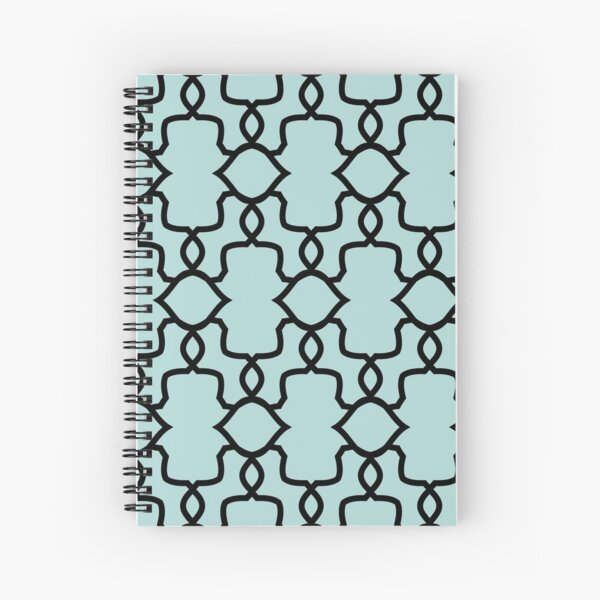 Item preview, Aquamarine and Black Ornamental Shape Pattern 4 Coordinates w/ 2022 Color Trends Behr Wave Top M450-3 - Hue - Colour - Shade designed and sold by ColorOfTheYears.