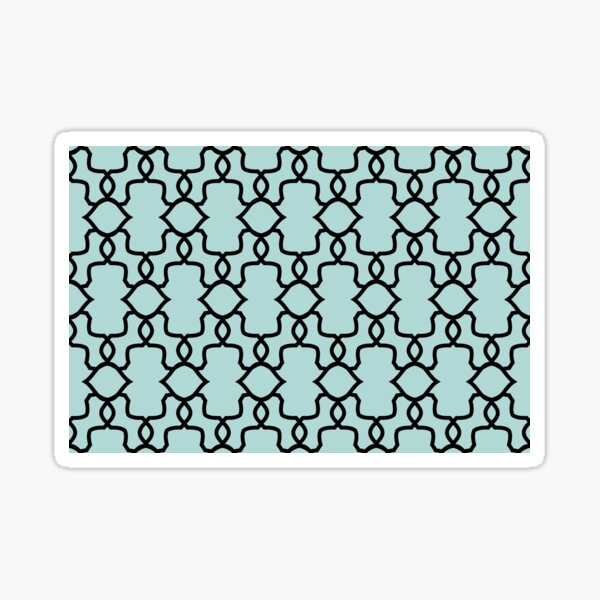 Item preview, Aquamarine and Black Ornamental Shape Pattern 4 Coordinates w/ 2022 Color Trends Behr Wave Top M450-3 - Hue - Colour - Shade designed and sold by ColorOfTheYears.