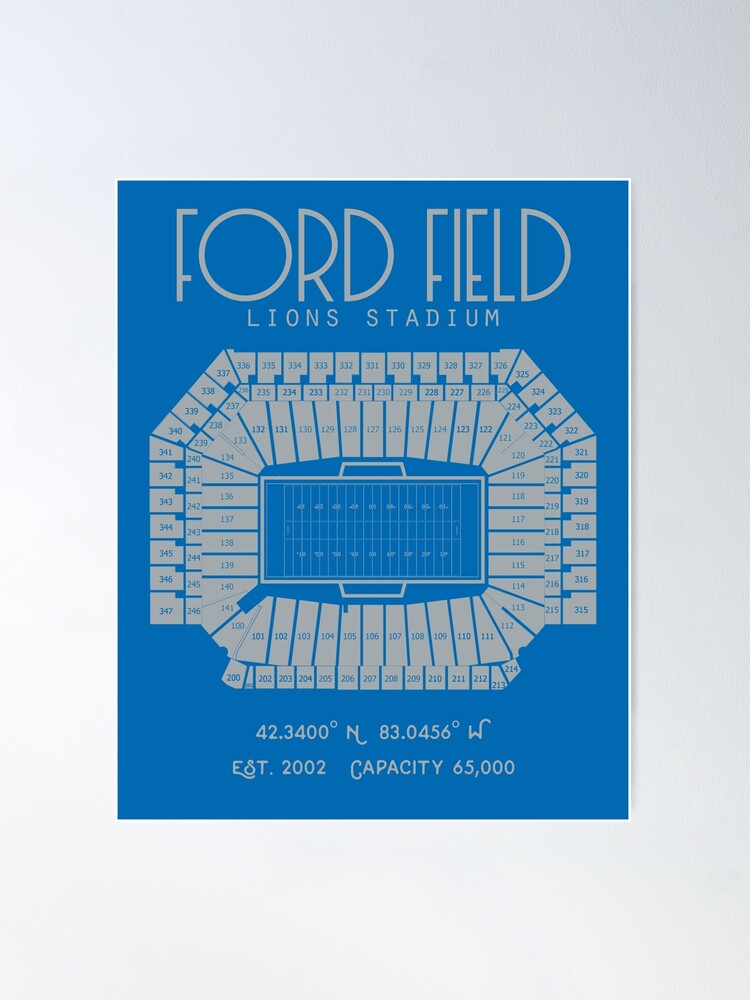 Detroit Lions Panoramic Poster - Ford Field