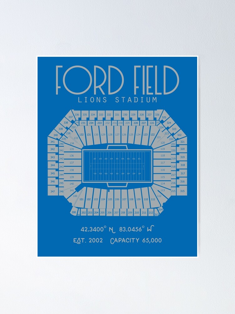 Detroit Lions Ford Field Stadium Poster Print