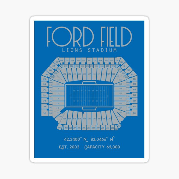 Ford Field Detroit Lions Black & White Stadium Digital -   Ireland