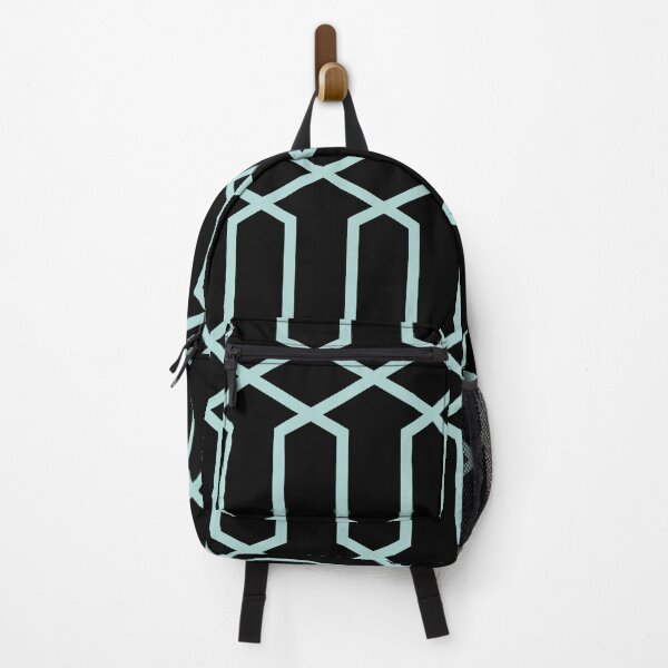 Item preview, Aquamarine and Black Tessellation Line Pattern 10 Coordinates w/ 2022 Color Trends Behr Wave Top M450-3 - Hue - Colour - Shade designed and sold by ColorOfTheYears.