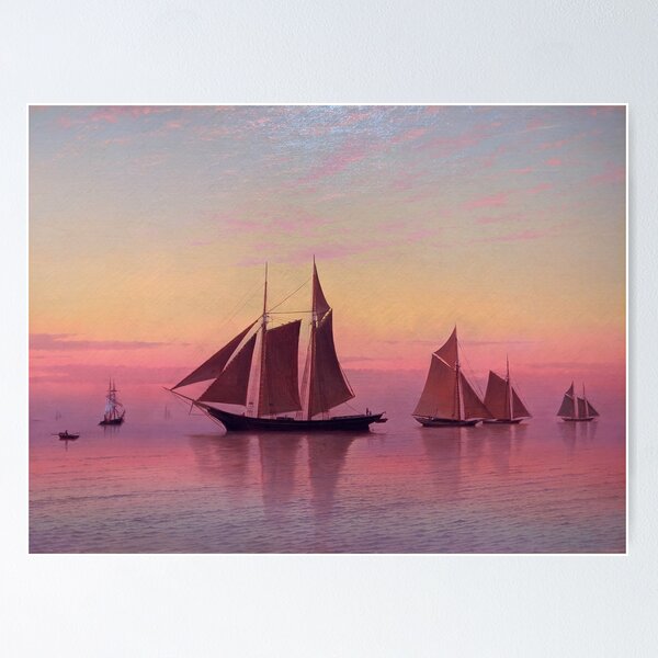 Item preview, Calm at Sunset by Francis Augustus Silva, American, 1873 designed and sold by Shapes-Mania.
