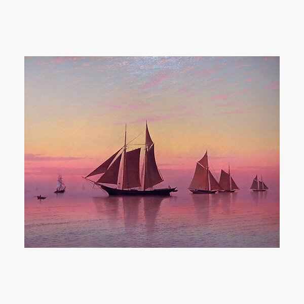 Item preview, Calm at Sunset by Francis Augustus Silva, American, 1873 designed and sold by Shapes-Mania.