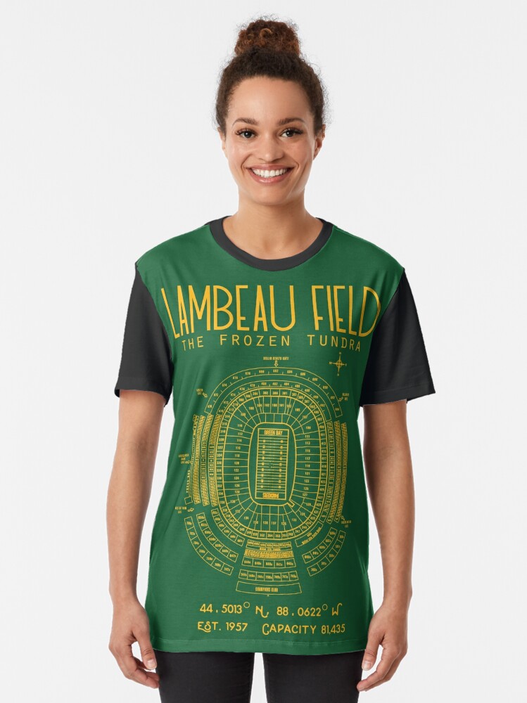 Green Bay Packers Lambeau Field Stadium Poster Print' Graphic T-Shirt for  Sale by Birch Trail Boutique